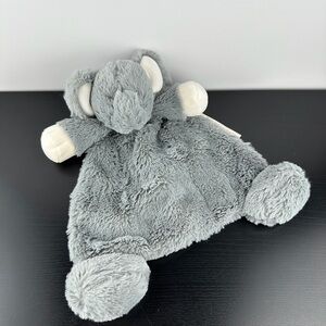 Blankets & Beyond Rare Nunu Elephant Lovey Blanket 11" Gray and White Plush
